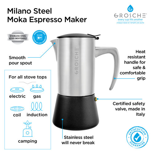 Grosche Milano Stovetop Espresso Maker & Reviews Wayfair